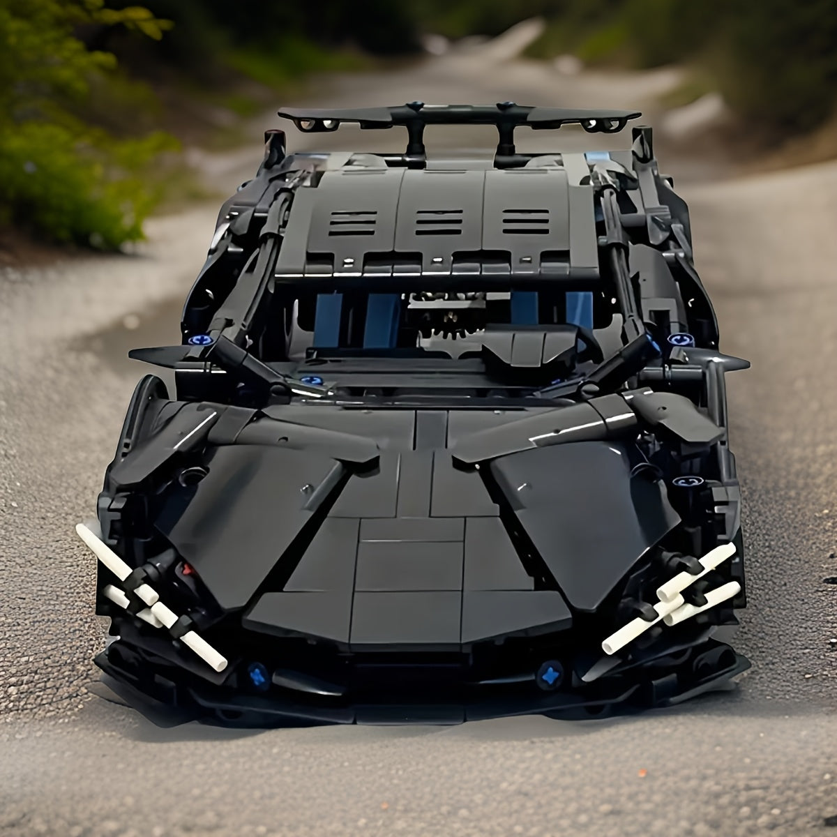Набор строительных блоков для спортивной машины черного цвета из 1314 деталей для взрослых и подростков