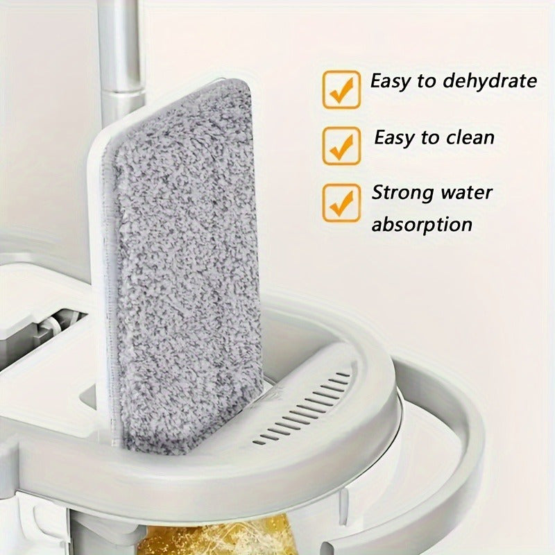 Set of 4 Microfiber Mop Pads for Flat Surfaces, Washable and Absorbent