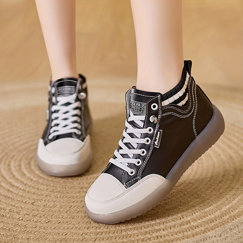 Women's Solid Color Casual Slip-On Platform Boots with Soft Sole