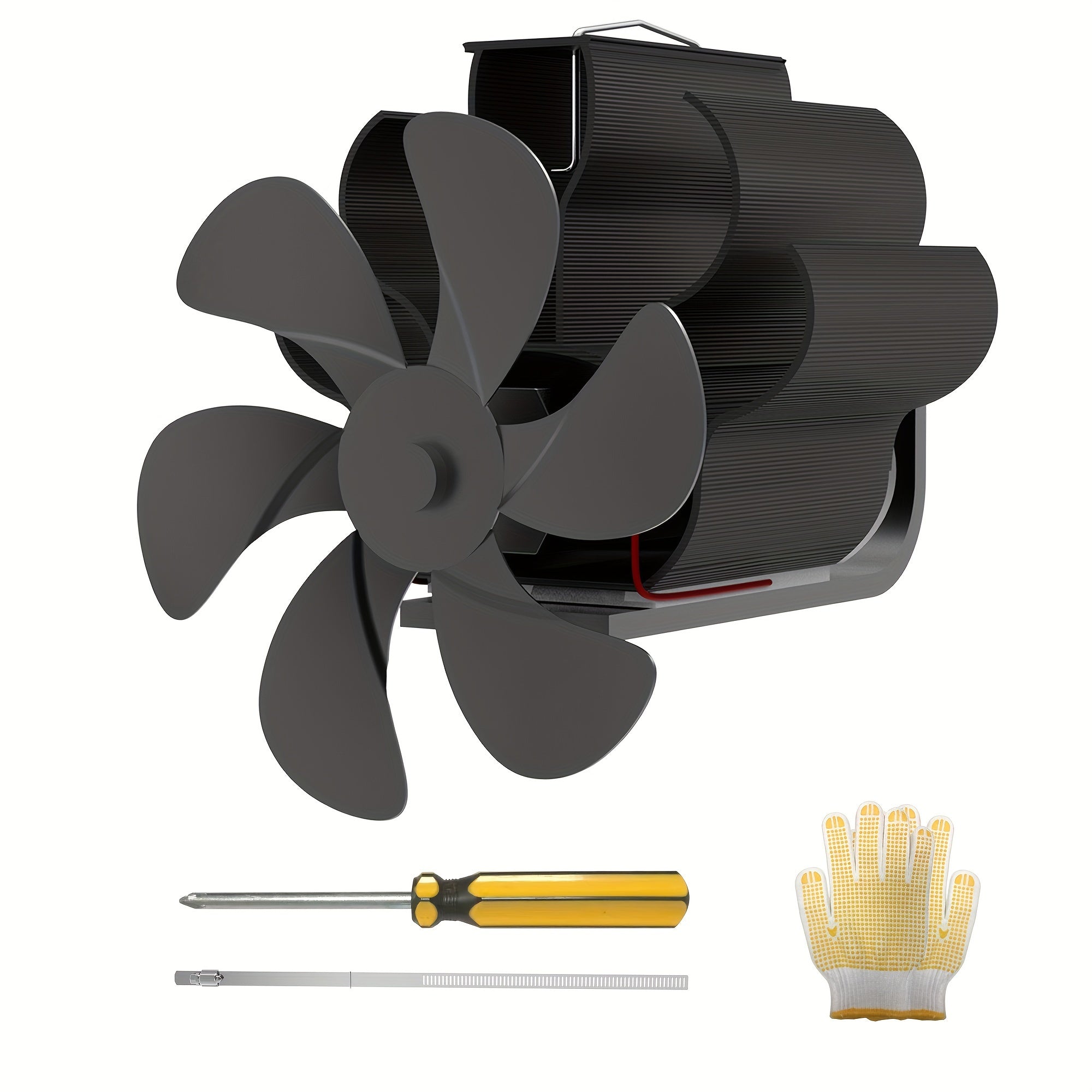 Alüminium yog'och pech ventilyatori, 6 qanotli, portativ, jim, elektr energiyasi talab qilinmaydi