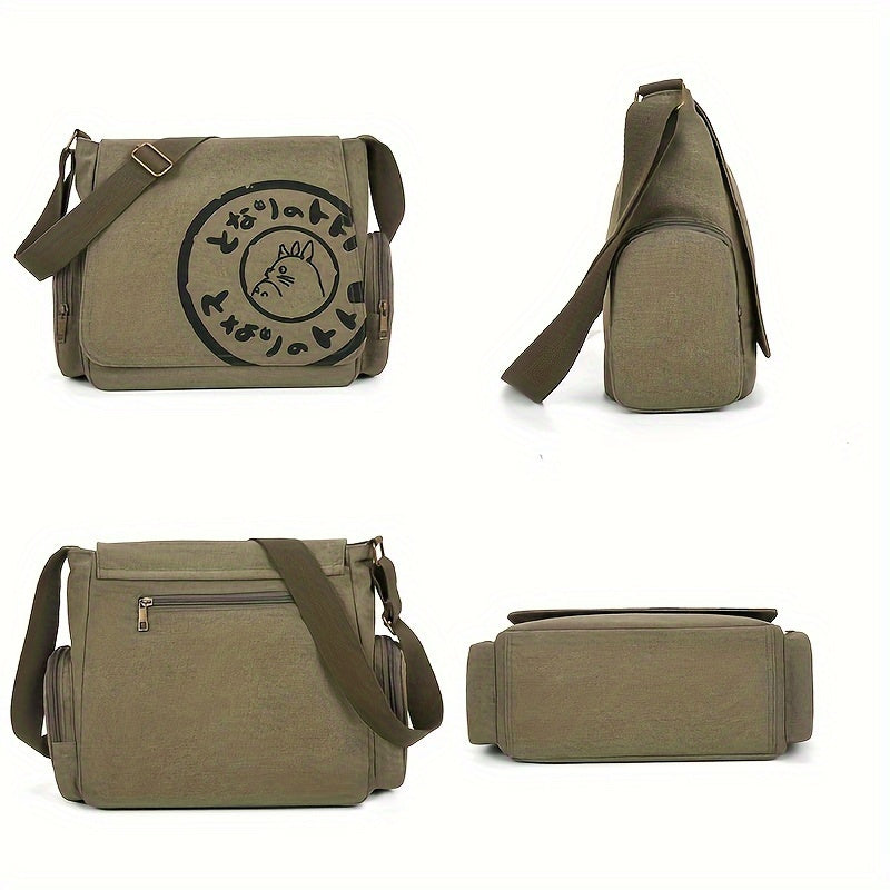 Ayollar uchun qora polyester yelka messenger sumkasi, zip yopilishi bilan