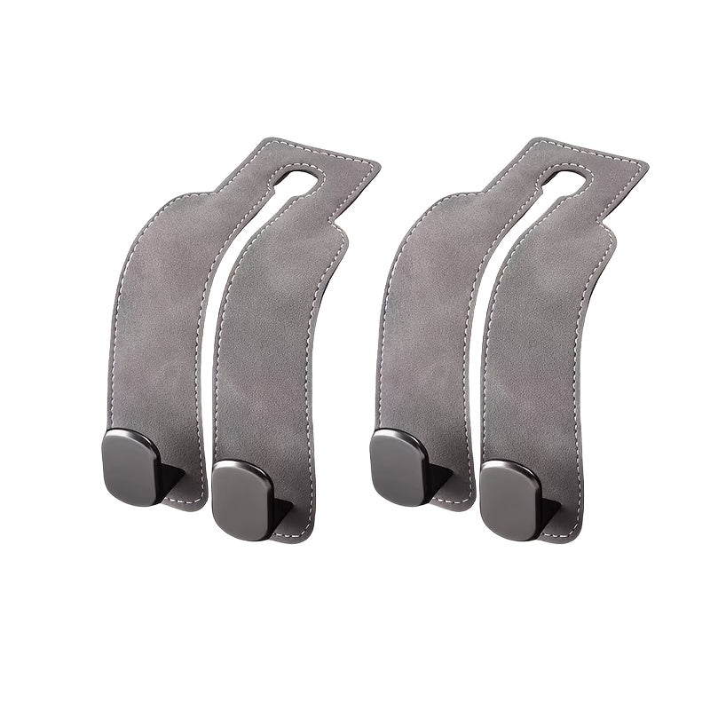 Gancho para reposacabezas de coche, organizador de almacenamiento en el asiento trasero de cuero para billetera y bolso