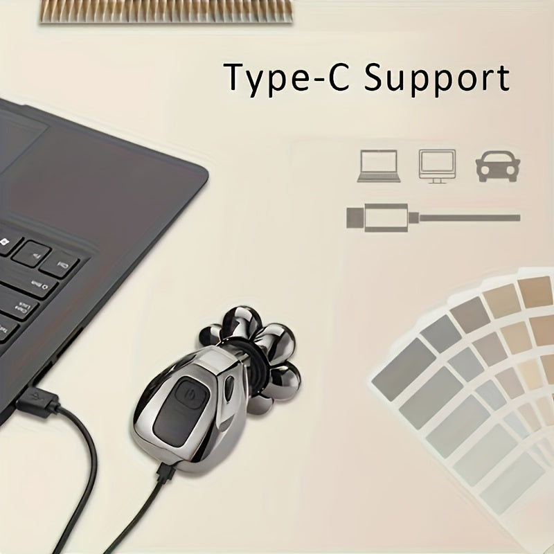 Беспроводной аккумуляторный триммер для головы с роторными лезвиями для влажного и сухого бритья