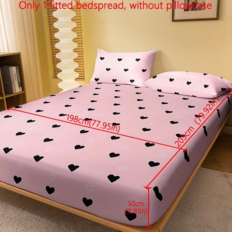 Red and White Heart Pattern Fitted Sheet for Bedroom or Guest Room