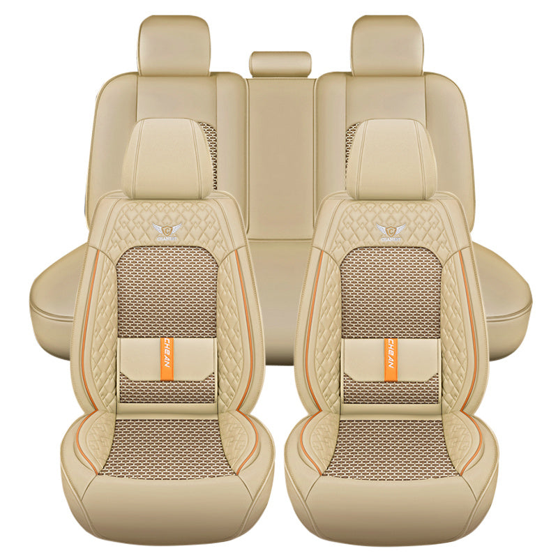 Universal Fit Faux Leather Car Seat Covers Full Set for 5 Seats All-Season Sponge Filled