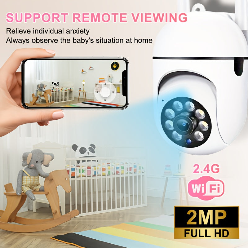 1080P Wireless Security Camera with AI Motion Detection Two-Way Audio Color Night Vision USB Powered Wall Mount