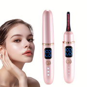 Lexihan elektr kirpik buruvchi, quvvat ko'rsatkich chirog'i bilan, 3 ta issiqlik sozlamasi, tezda 10 soniyada qiziydi, USB orqali zaryadlanadi, uyda salon sifatida kirpiklar, pushti va oltin dizayn.