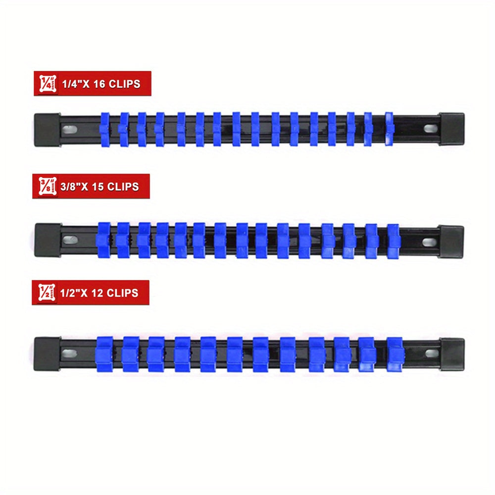 Socket Organizer Tool for 1/4 Inch, 3/8 Inch, and 1/2 Inch Socket Bracket Set