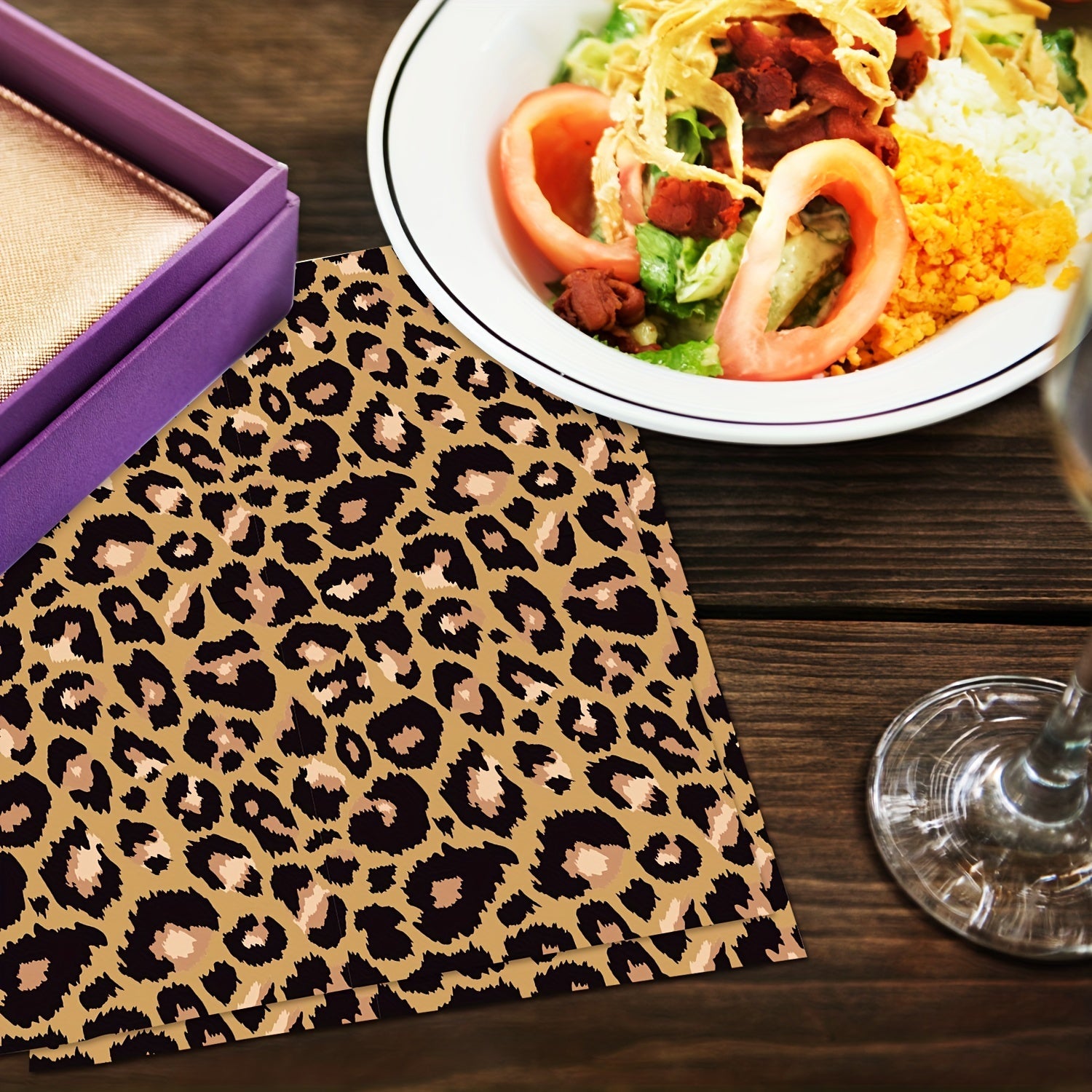 Servilletas de fiesta con estampado de leopardo, servilletas de papel desechables para almuerzo con tema animal