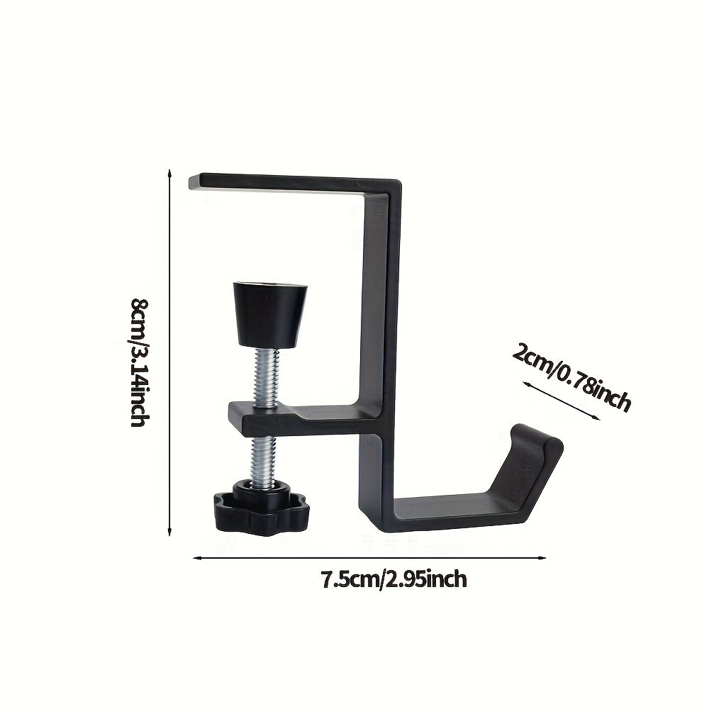 Adjustable Under-Desk Hook Aluminum Black Gray White for Office and Kitchen Storage