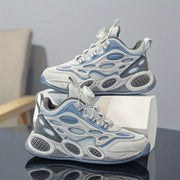 Детские сетчатые кроссовки с регулируемой пряжкой и подошвой из ЭВА для спорта и повседневной носки, черные и белые