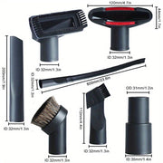 6 ta Universal Vacuum Nozzle Brush Heads to'plami, 32mm va 35mm ulanishlari bilan mos, changyutgich uchun plastik pol asbobi, yotoqlardagi va divanlardagi bo'shliqlarni tozalash uchun ideal