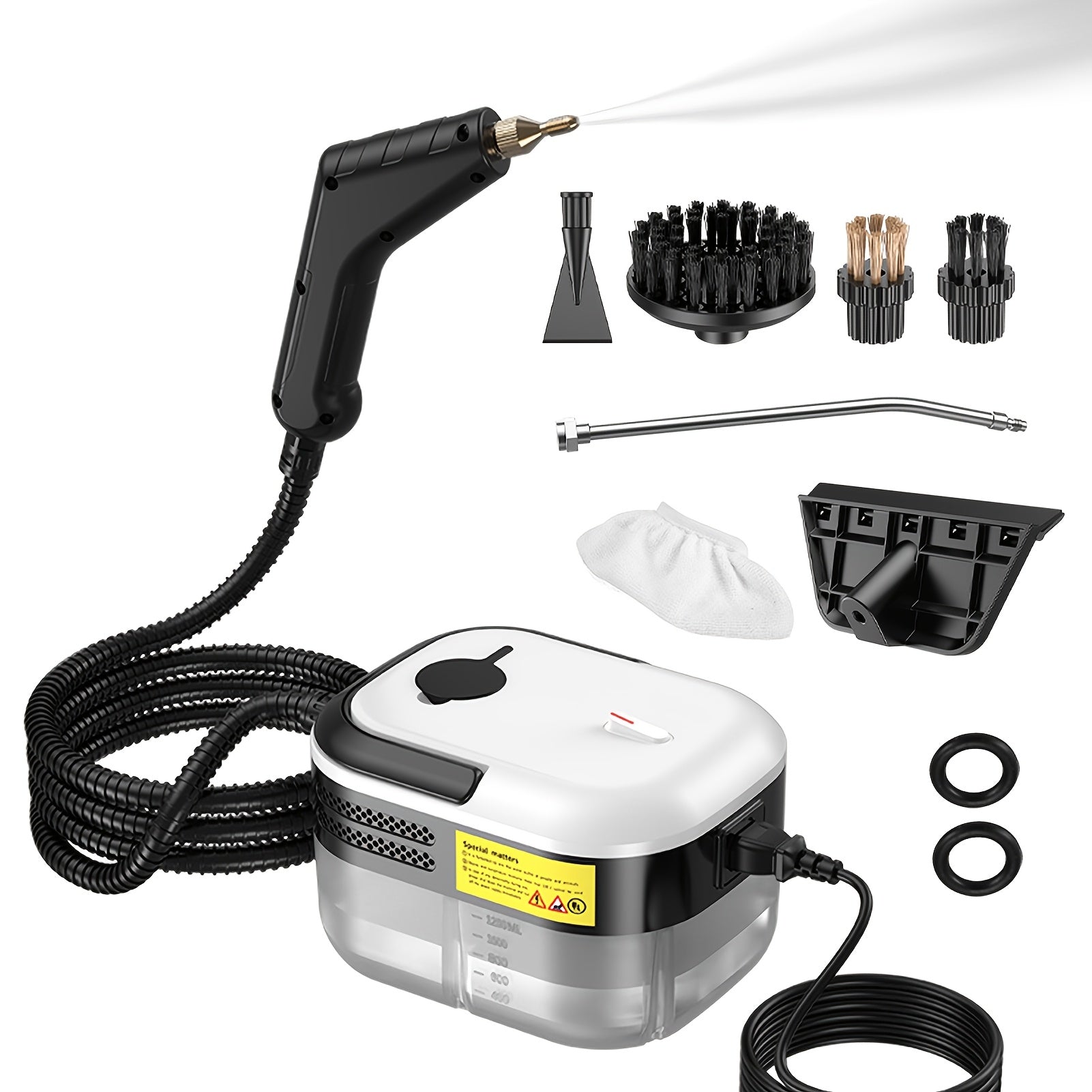 Limpiador de vapor portátil de mano con 5 cabezales de cepillo limpieza a alta temperatura y presión