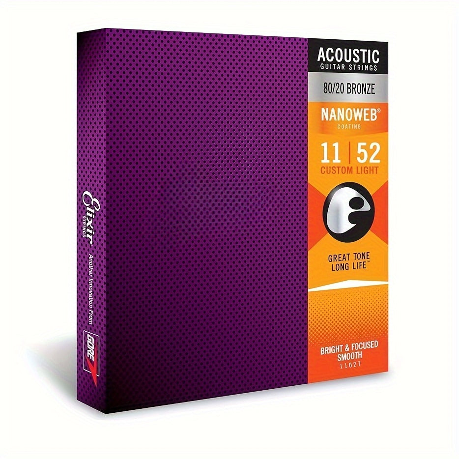 Acoustic Guitar Strings 80/20 Bronze NANOWEB Coated Light 12-53 6-String Set