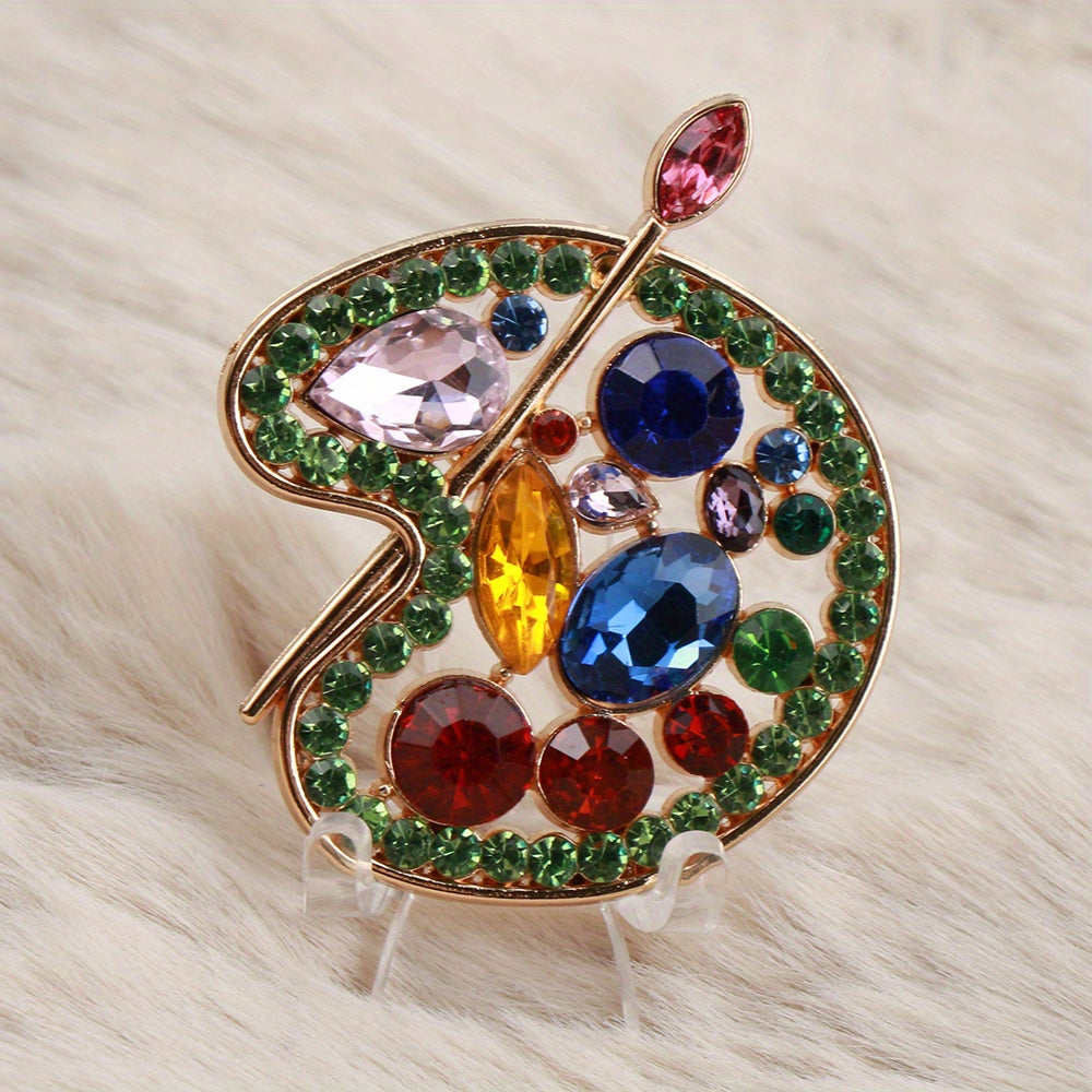 Vintage Enamel Rhinestone Brooch for Women Party Banquet Jewelry