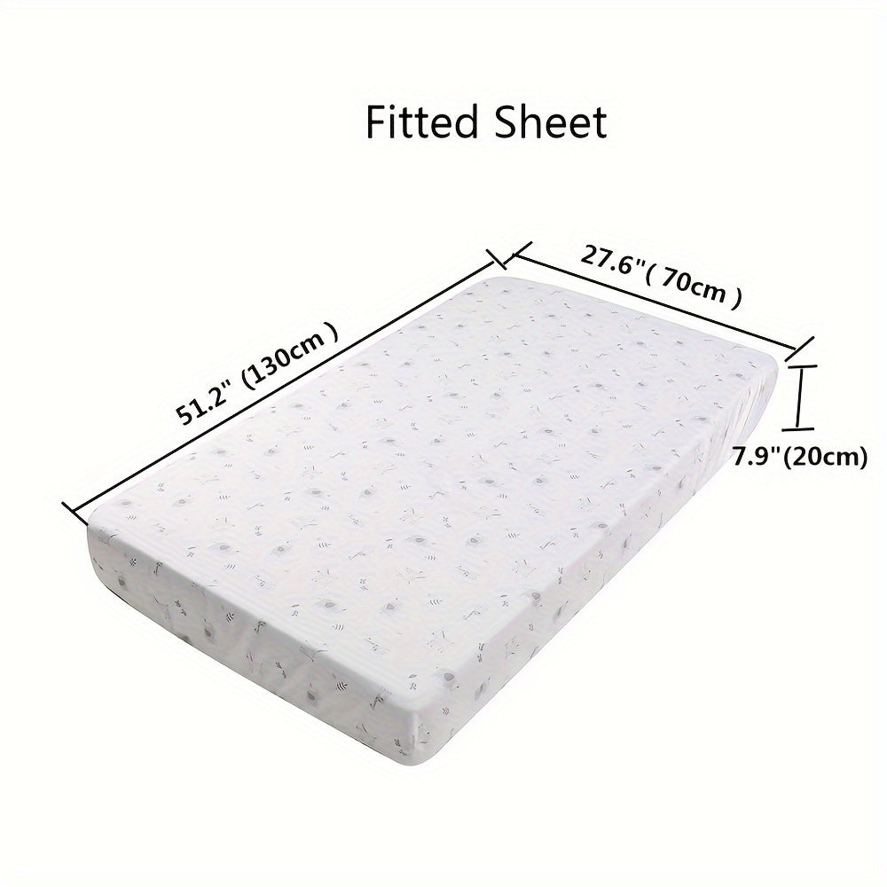 Children's Polyester Bedding Set with Quilt Fitted Sheet Bed Skirt Blanket and Pillowcase