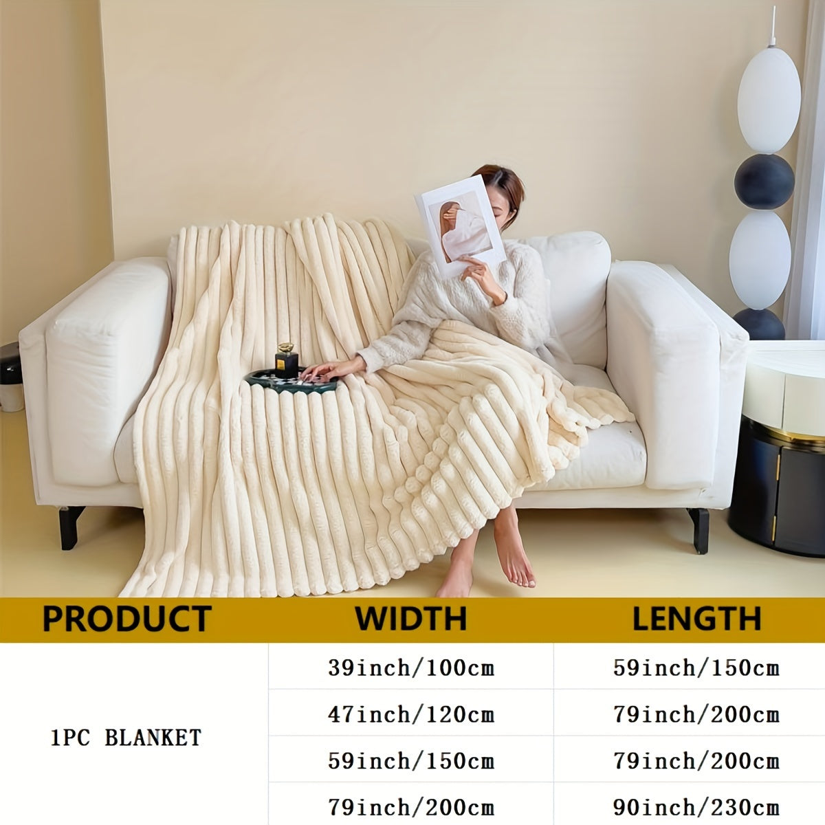Double-Sided Fleece Blanket Soft Warm Throw Blanket for Dorms Offices Cars Sofa Travel