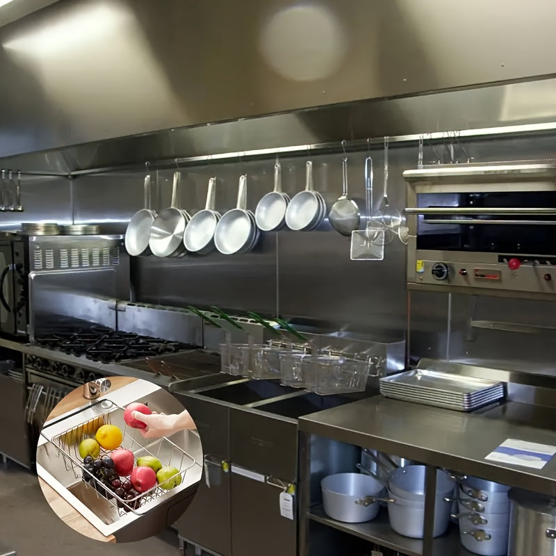 Moslashuvchan zanglamaydigan po'latdan yasalgan idishlar uchun ustki qopqoq qopqog'i, kengaytiriladigan tutqich bilan, idishlar, mevalar, sabzavotlar, oshxona tashkiloti uchun