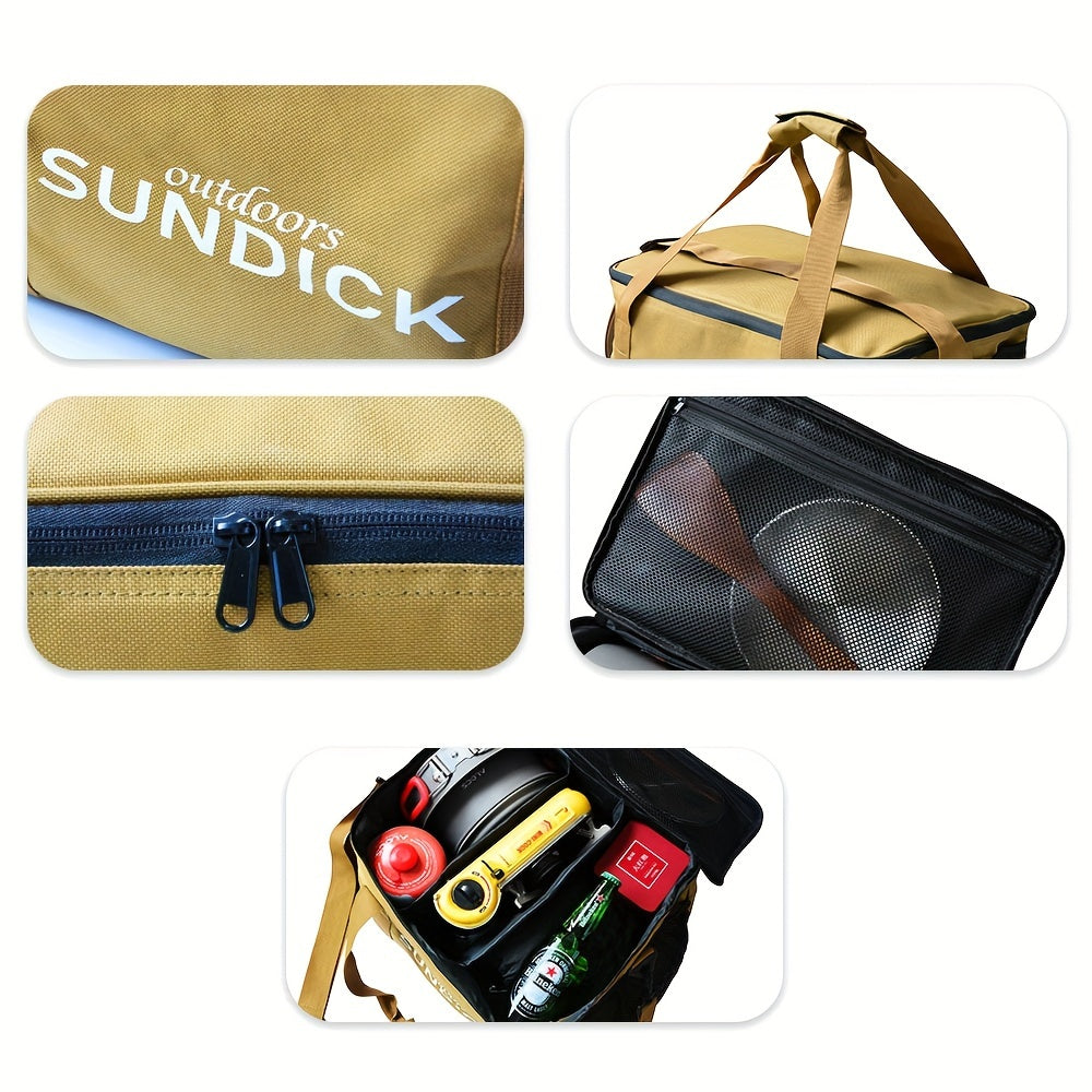 Набор для пикника и кемпинга на открытом воздухе с прочной сумкой для посуды и кухонных принадлежностей