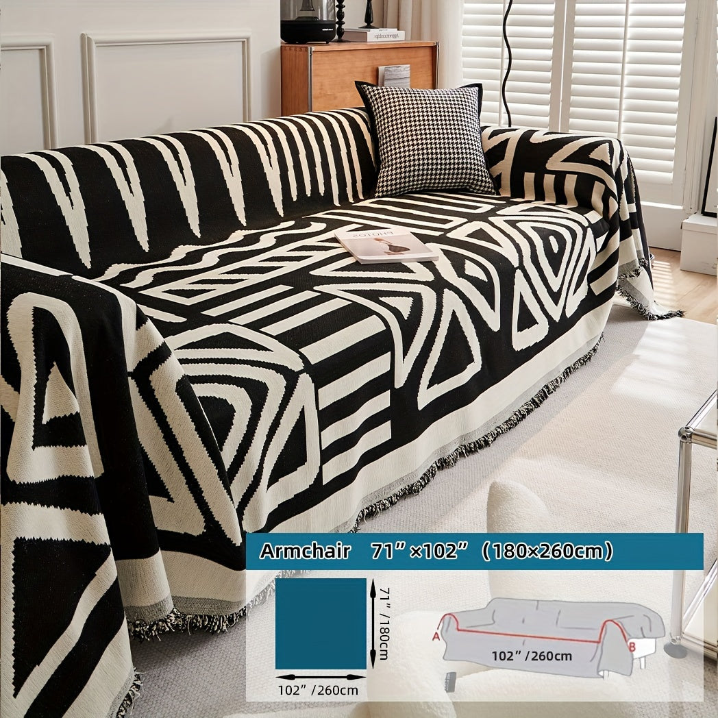 Boho Style Sofa Cover for Living Room Anti-Scratch Non-Slip Protector