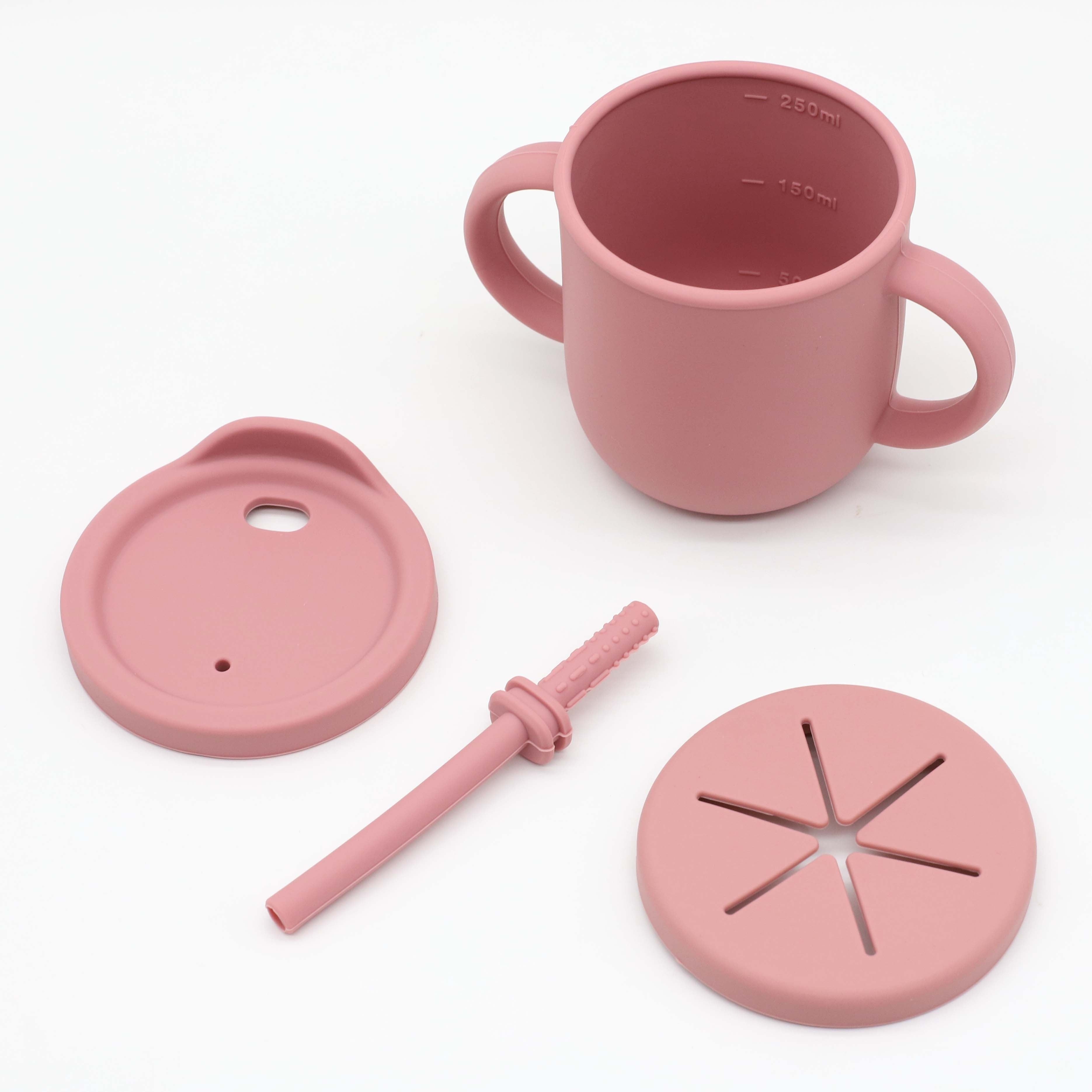 Kichkina o‘rganish kubogi 2-in-1 ichimlik va yegulik uchun quvurcha bolalar uchun