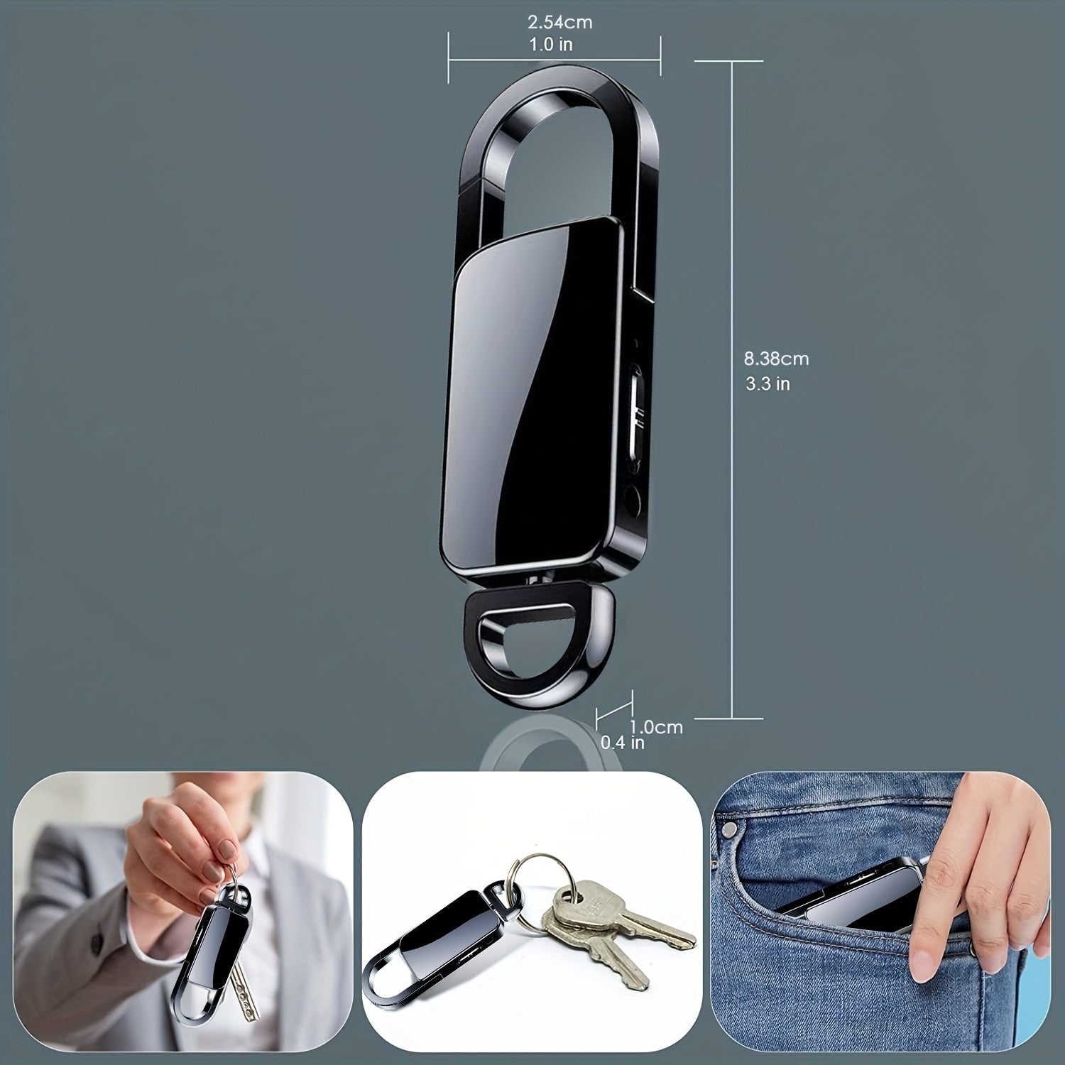 32GB Voice Recorder Keychain for Lectures Meetings Interviews Rechargeable Lithium Battery