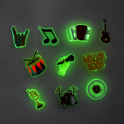 Unisex Plastic Luminous Music Shoe Charms Set for Sandals and Outdoor Shoes