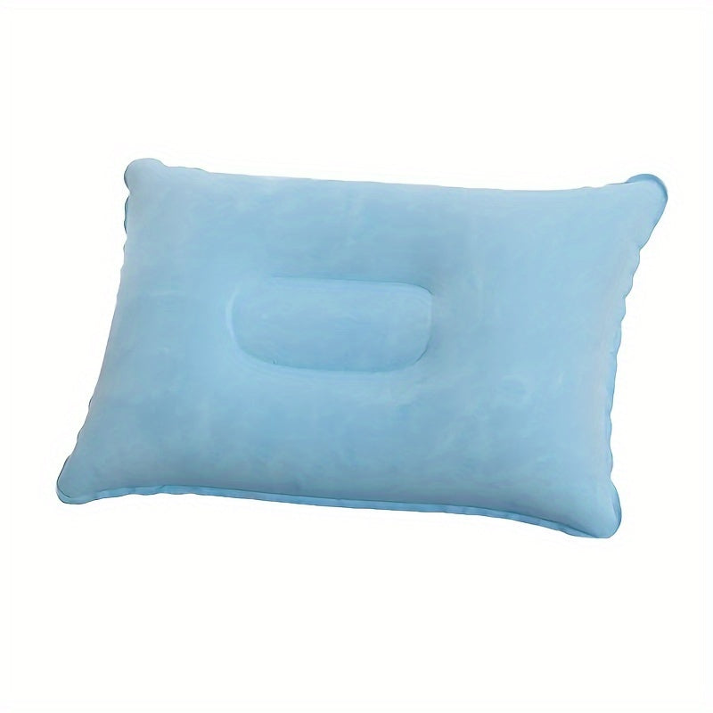 Inflatable Travel Pillow for Camping and Nap Portable Flocked PVC Square Pillow