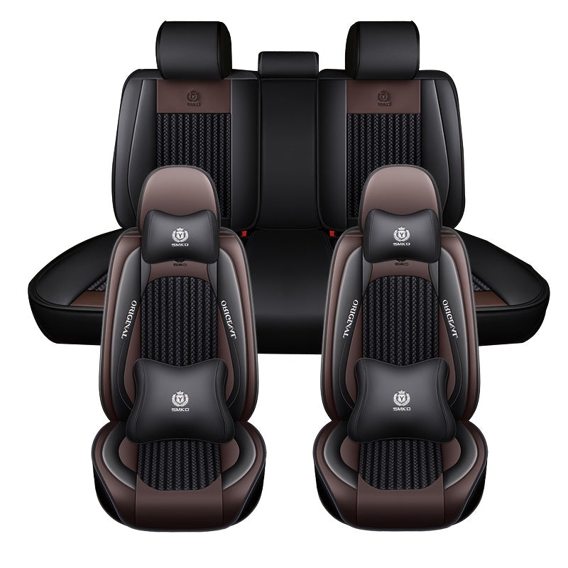 Universal Car Seat Cover Four Seasons Wear-Resistant Ice Silk Fiber Full-Seat Protector