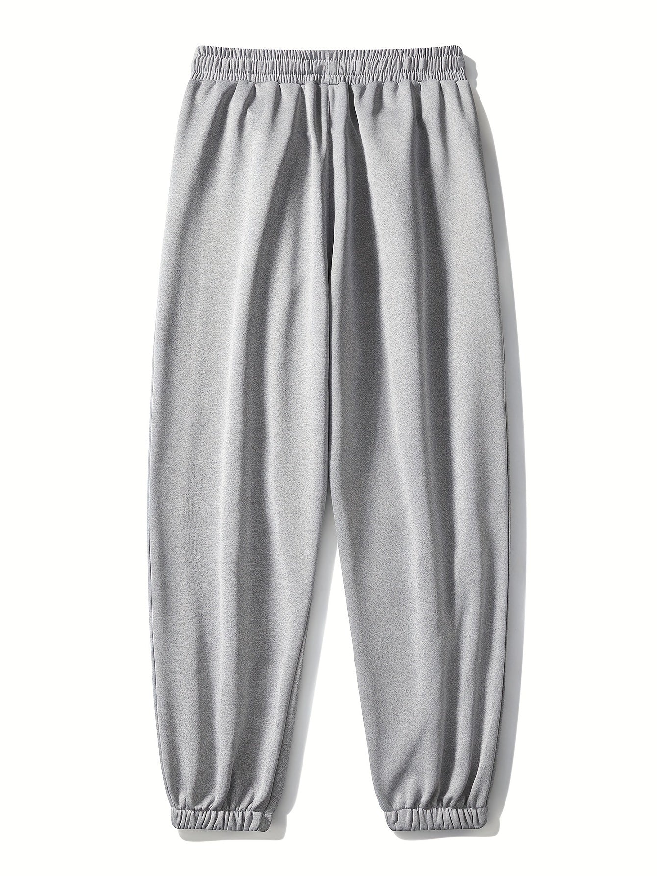 Plus Size Men's Casual Pants with Drawstring Polyester Stretch All-Season Geometric