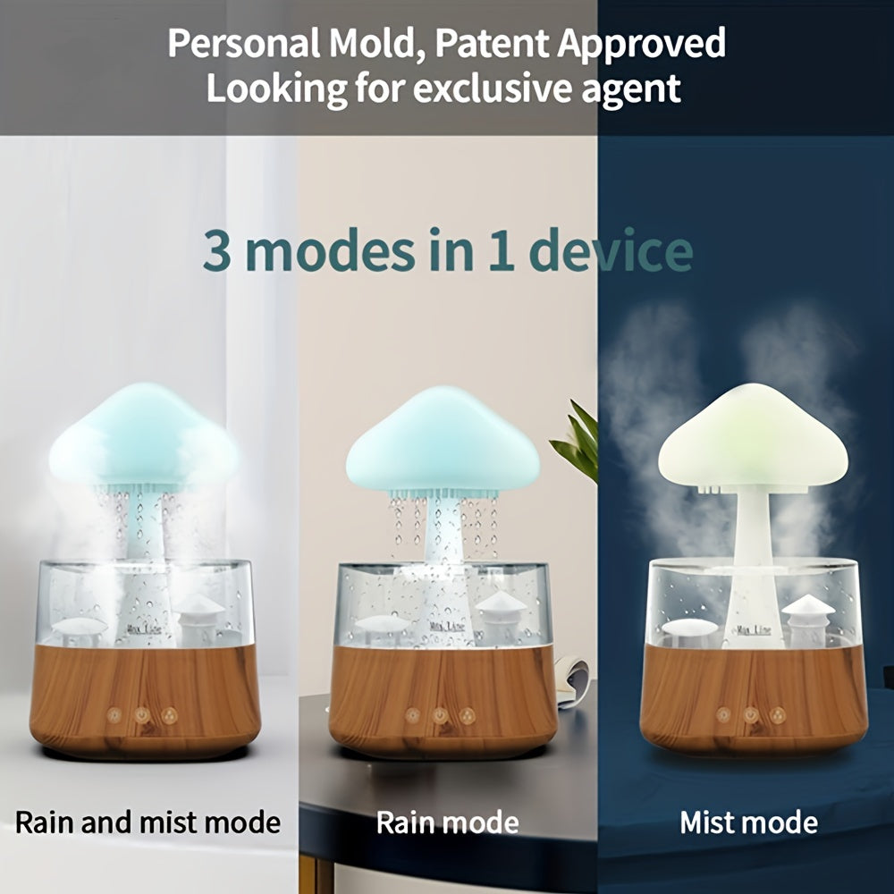 Увлажнитель с белым шумом дождя и дизайном радуги, облака и дерева