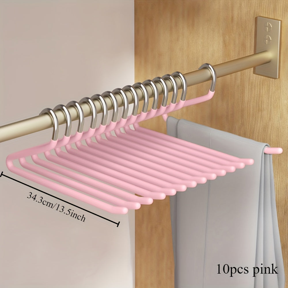 Set of 10 Rainbow Swan Clothes Hangers Non-Slip Space-Saving Stainless Steel