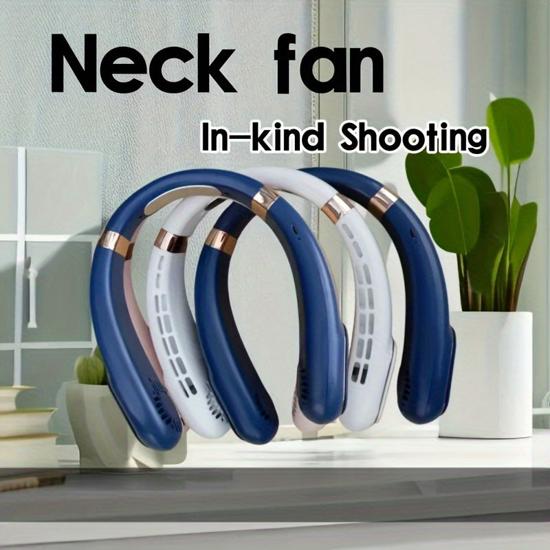 Portable Neck Fan Mini USB Rechargeable Bladeless Air Conditioner for Indoor Outdoor Use White