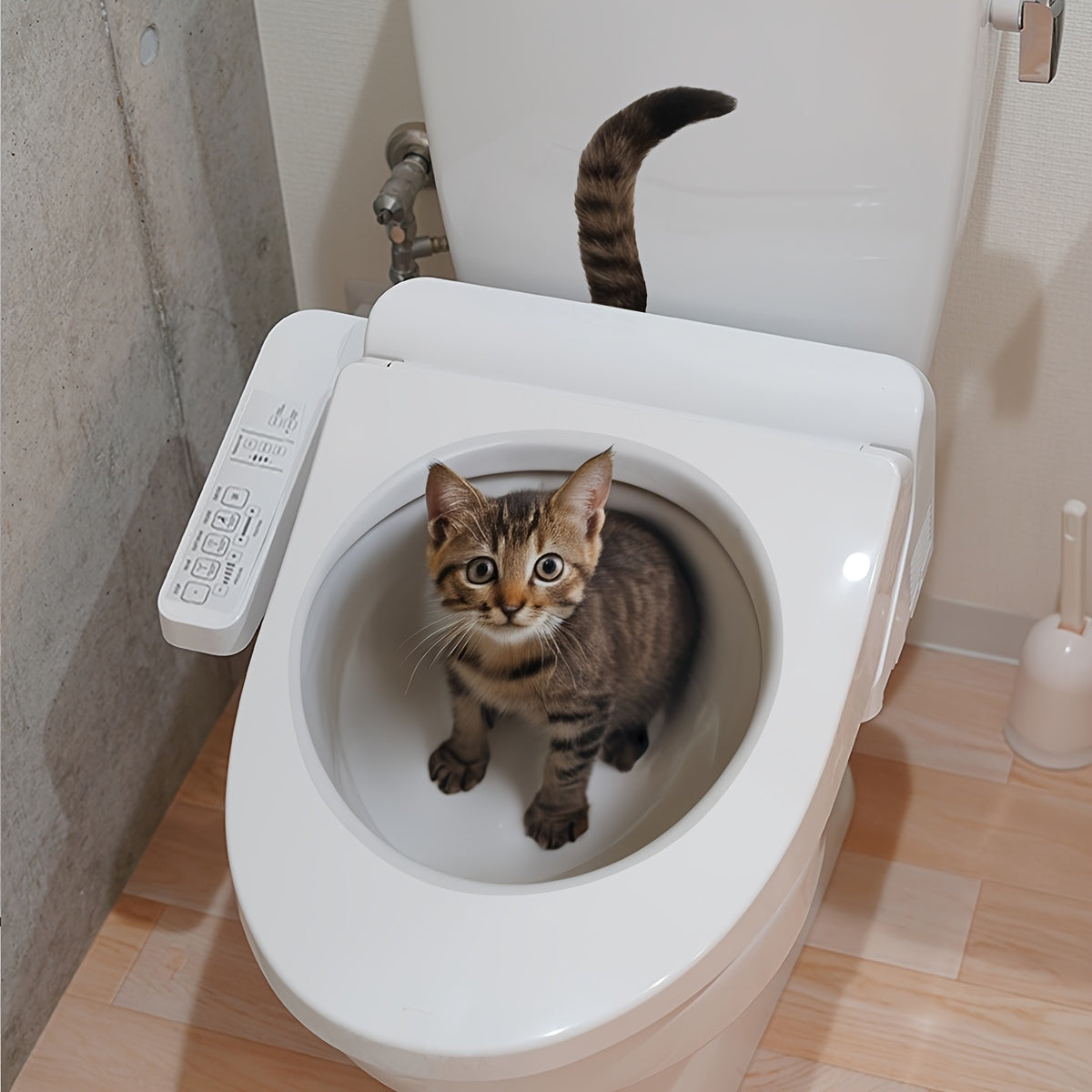 3D Cat Toilet Lid Decal Animal Print Self-Adhesive PVC Bathroom Decoration
