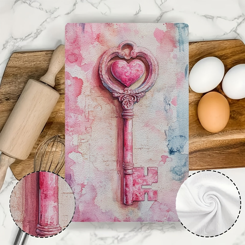 Valentine's Key Design oshxona sochiqlari 2-to'plam Ultra yumshoq polyester 40x60 sm
