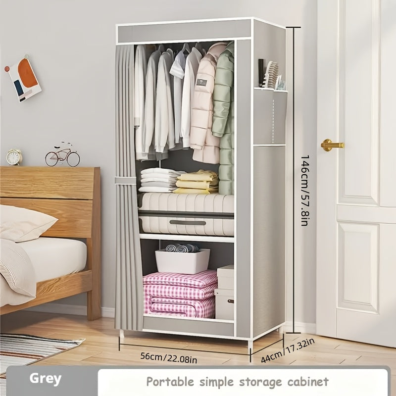 3.2 Cu Ft Storage Closet with Metal Frame for Bedroom Home Organization