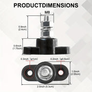 2pcs Heavy Duty Battery Junction Posts Block Power Ground Distribution Terminal Kit Red Black