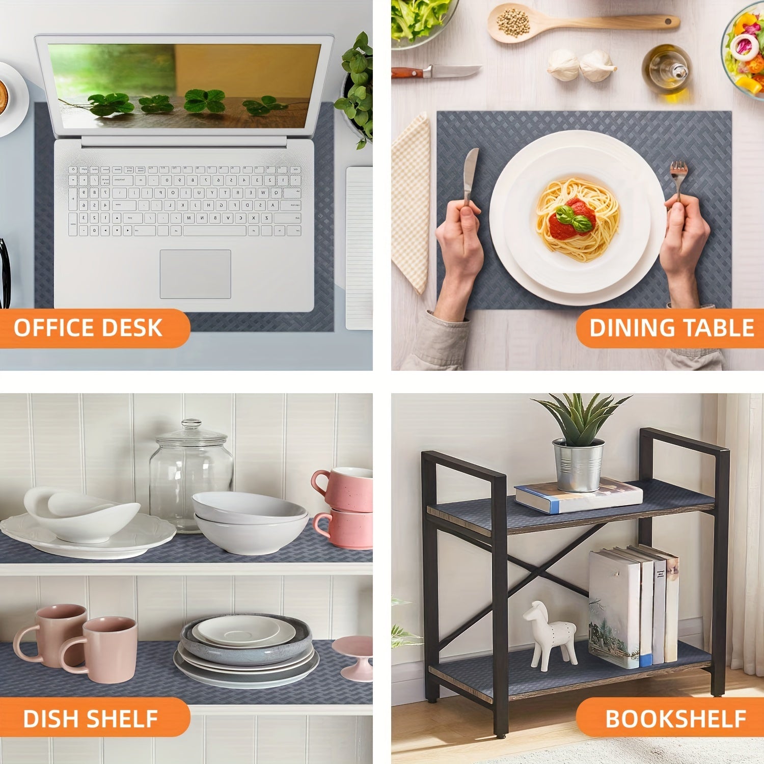 Forros de gabinete lavables de EVA antideslizantes para estantes, cajones, refrigerador, muebles de cocina