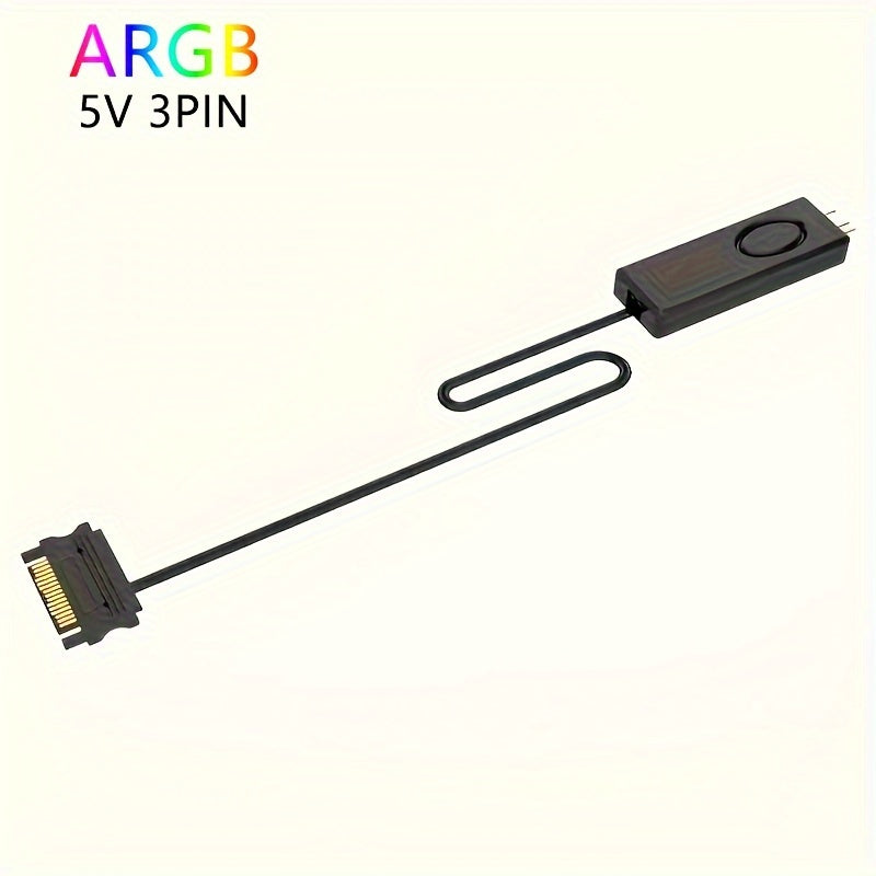 Black ARGB Remote Control for Fan LED Lights Multicolor Mode USB Powered