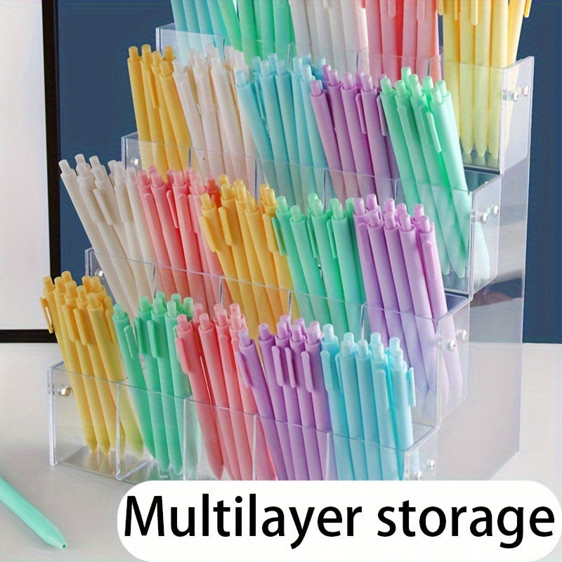 Acrylic Transparent Storage Rack with 5-Grid Partition for Cosmetics and Office Use