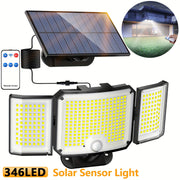 Solar Outdoor Light with Motion Sensor Remote Control 346LED Floodlight for Garden Porch Yard