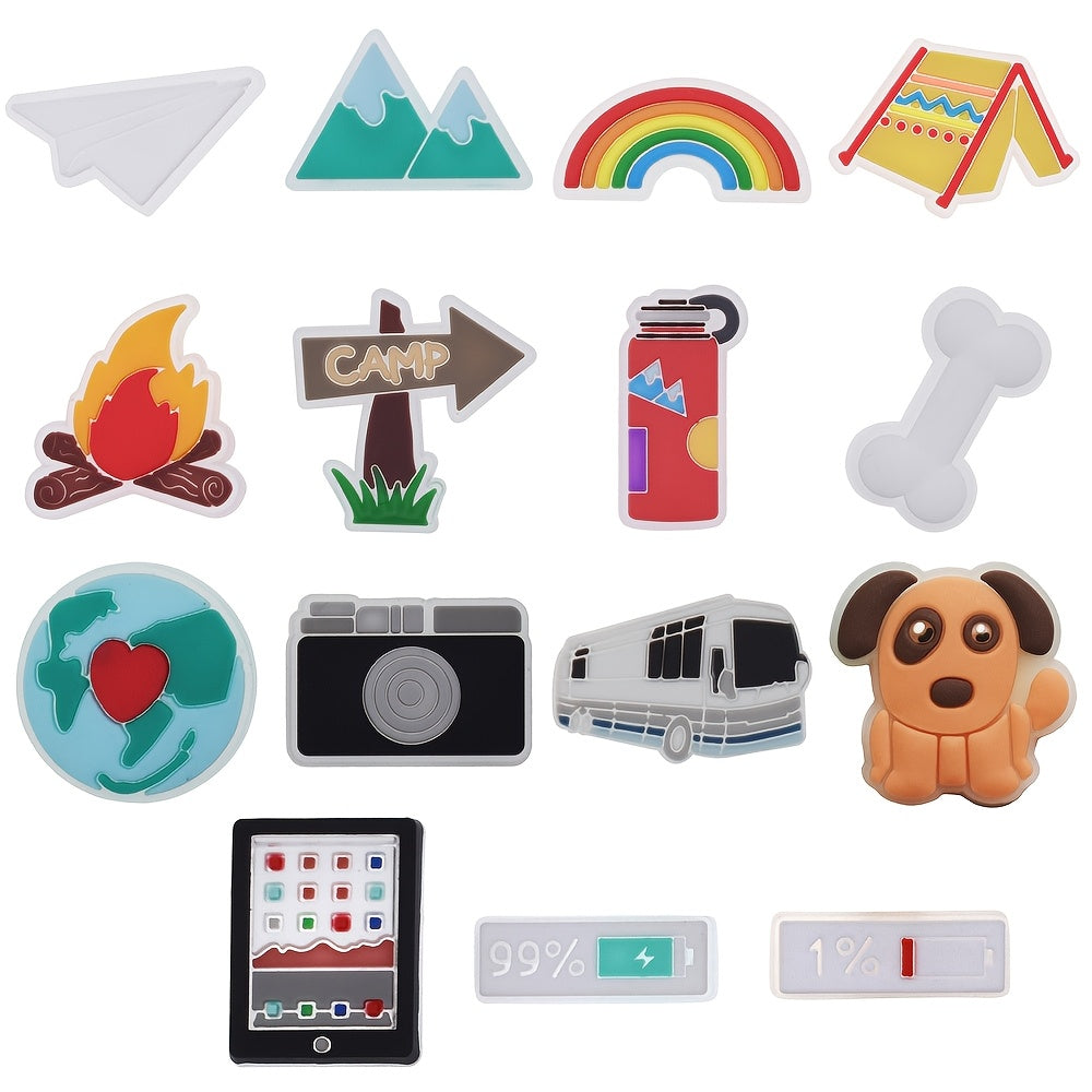Unisex PVC Camping Shoe Charms Set for Sandal Decoration Wholesale
