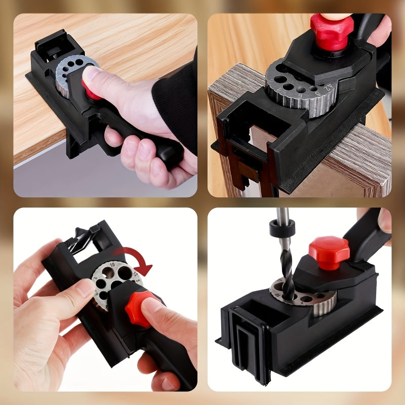 Portable Woodworking Doweling Jig Kit for Accurate Hole Drilling Plastic