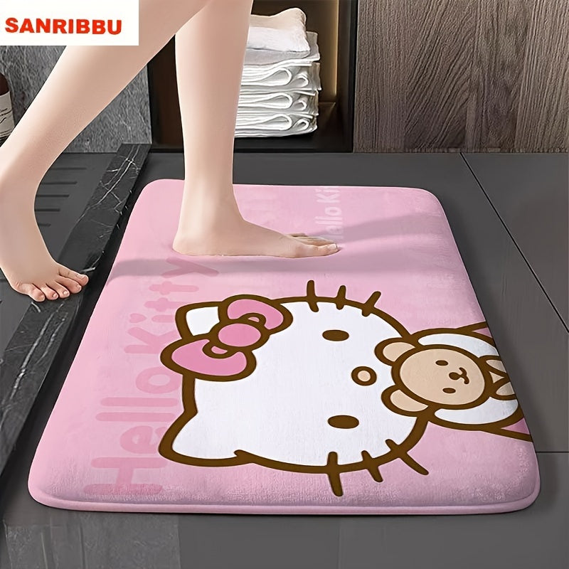 Cartoon Door Mat 60x40cm Non-Slip Machine Washable Polyester Rug for Living Room Bedroom Bathroom