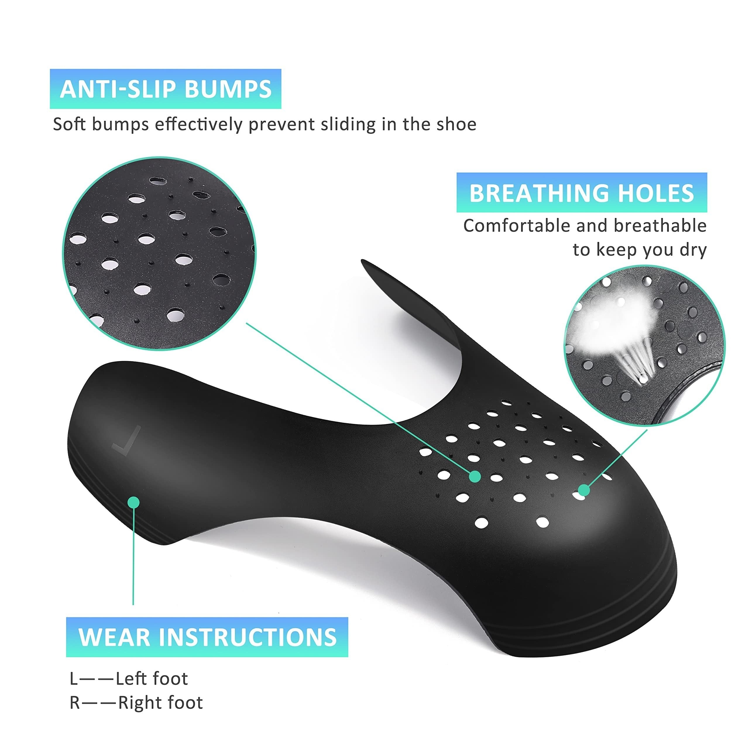 Men Women Shoe Creases Protector Black White Anti-Crease Guard for Sneakers