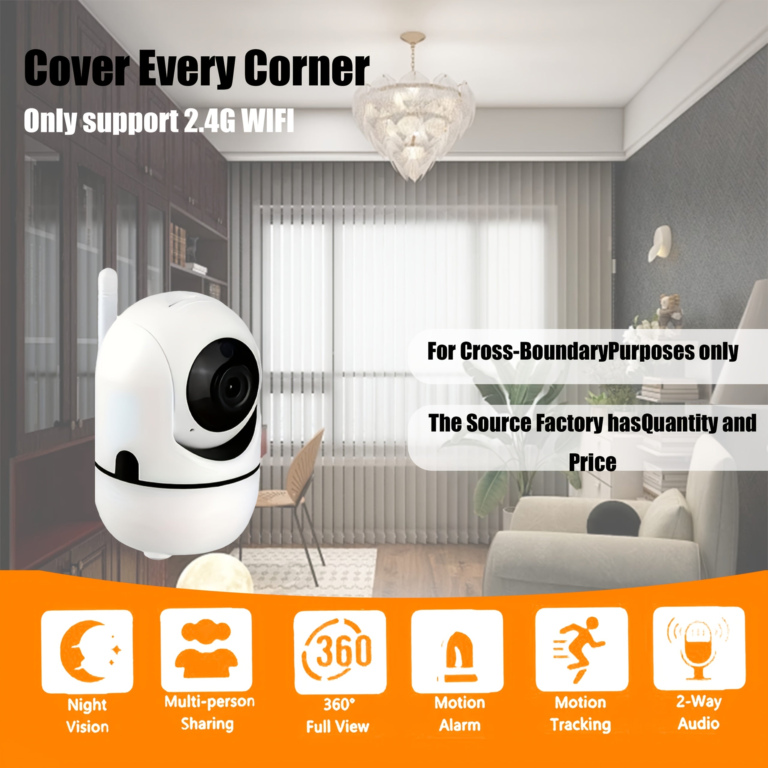 Wireless Security Camera 1080P with AI Human Tracking Motion Detection Two-Way Audio Indoor Outdoor