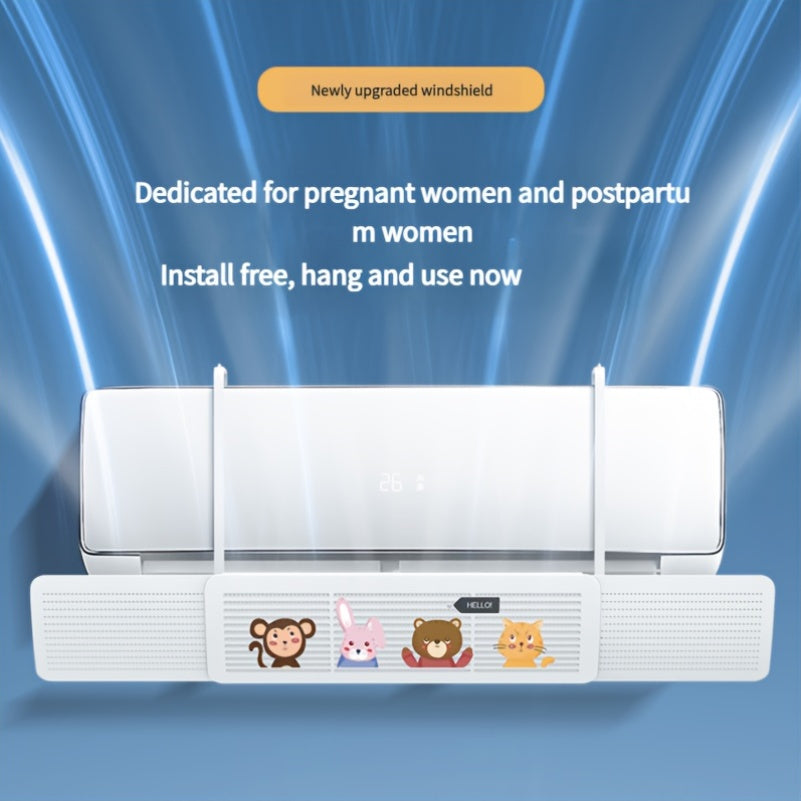No-Drill Air Conditioner Wind Deflector Retractable Plastic Space-Saving Maximize Airflow