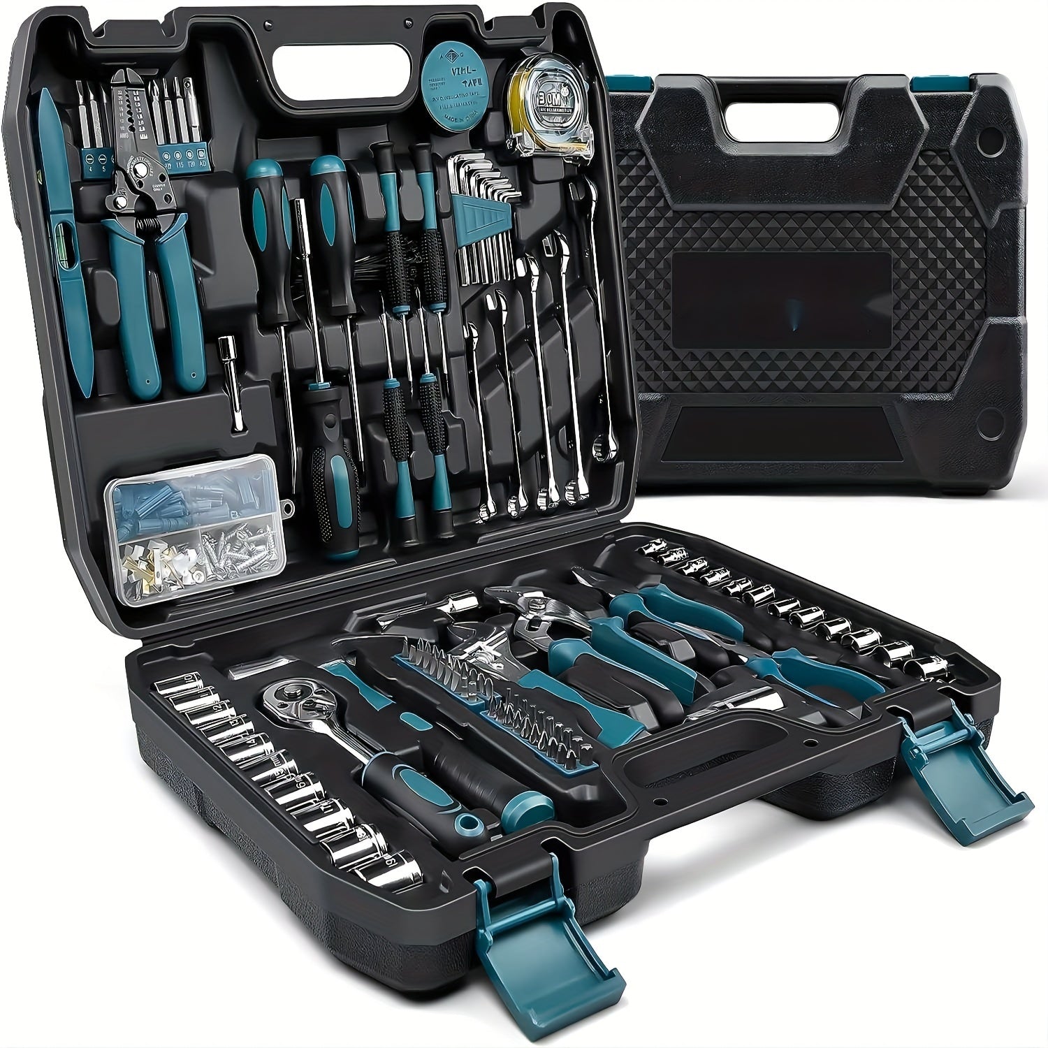 281-Piece Home Tool Kit with Socket Wrench Screwdriver Hex Keys Pliers Storage Case