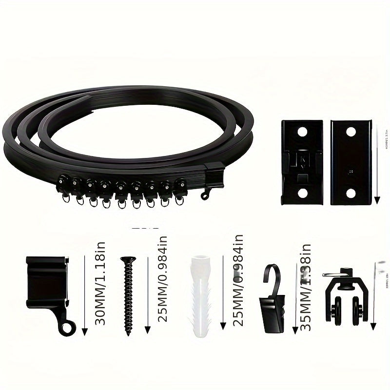 Flexible Bendable Ceiling Mounted Curtain Track System for RVs and Room Dividers