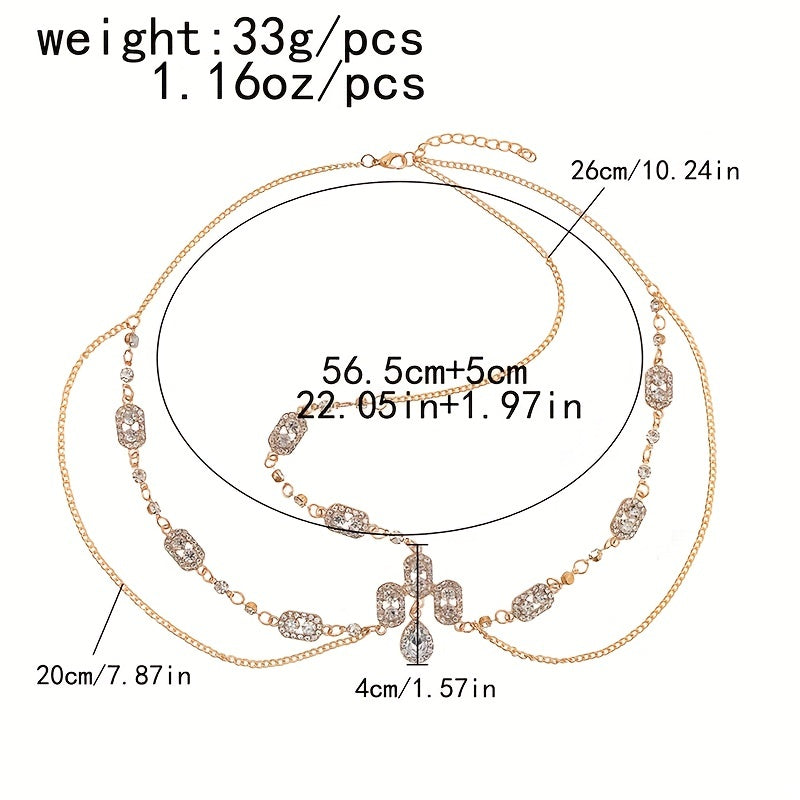 Bridal Headband with Rhinestone Chain for Women Elegant Hair Accessory